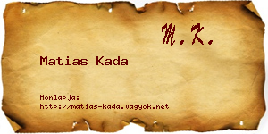 Matias Kada névjegykártya